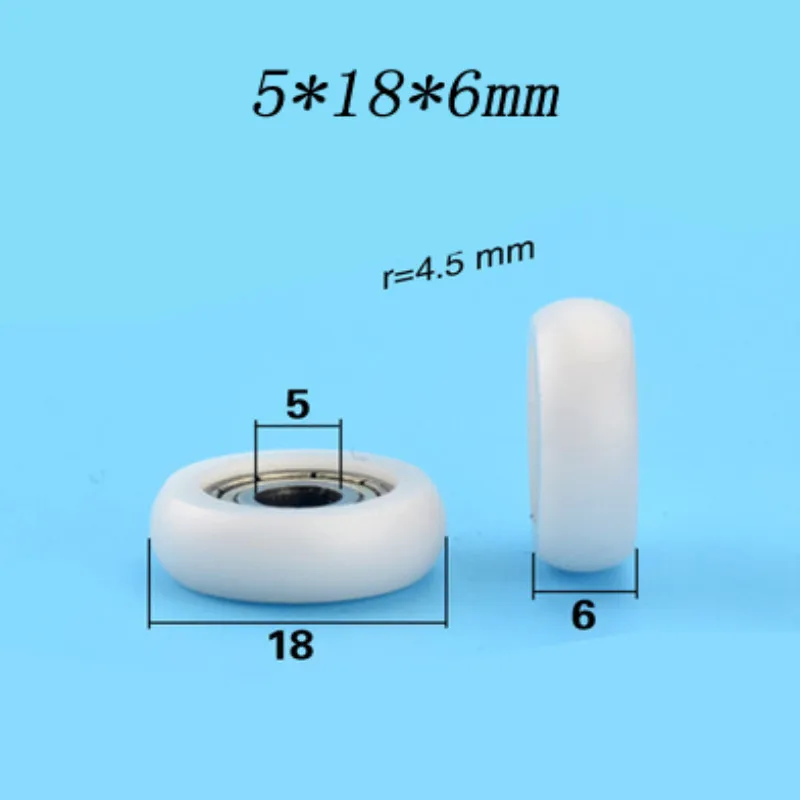

10 pcs 5*18*6 high quality 695zz bearing small roller wheel bearing wheel OUTER 18MM round pulley
