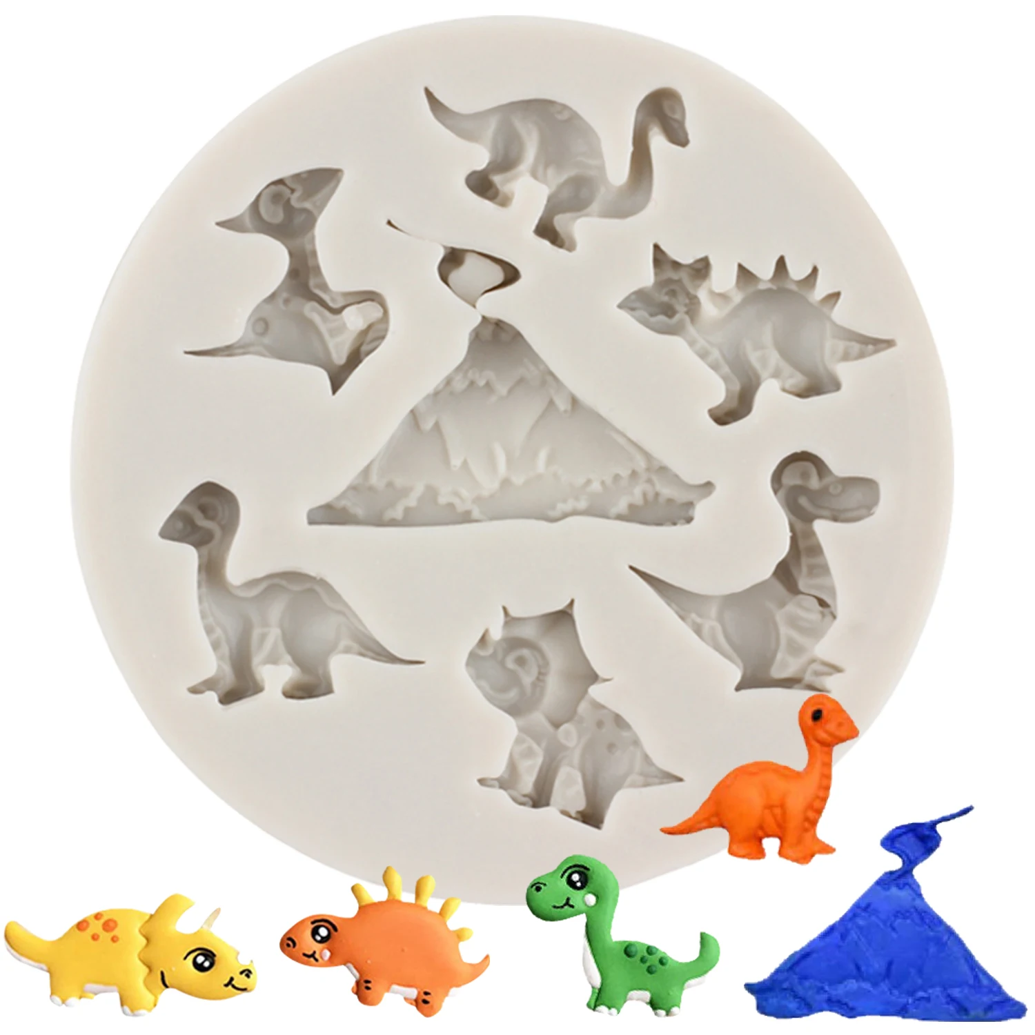 3D Dinosaur Silicone Cake Molds Cartoon Dragon Chocolate Cake Decorating Tools DIY Candy Fondant Biscuit Baking Accessories