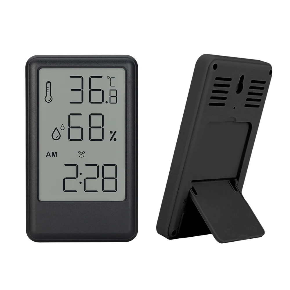 LCD Digital Display Alarm Clock Household Electronic Thermometer Hygrometer Indoor Time/Temperature/Humidity Tester Clock