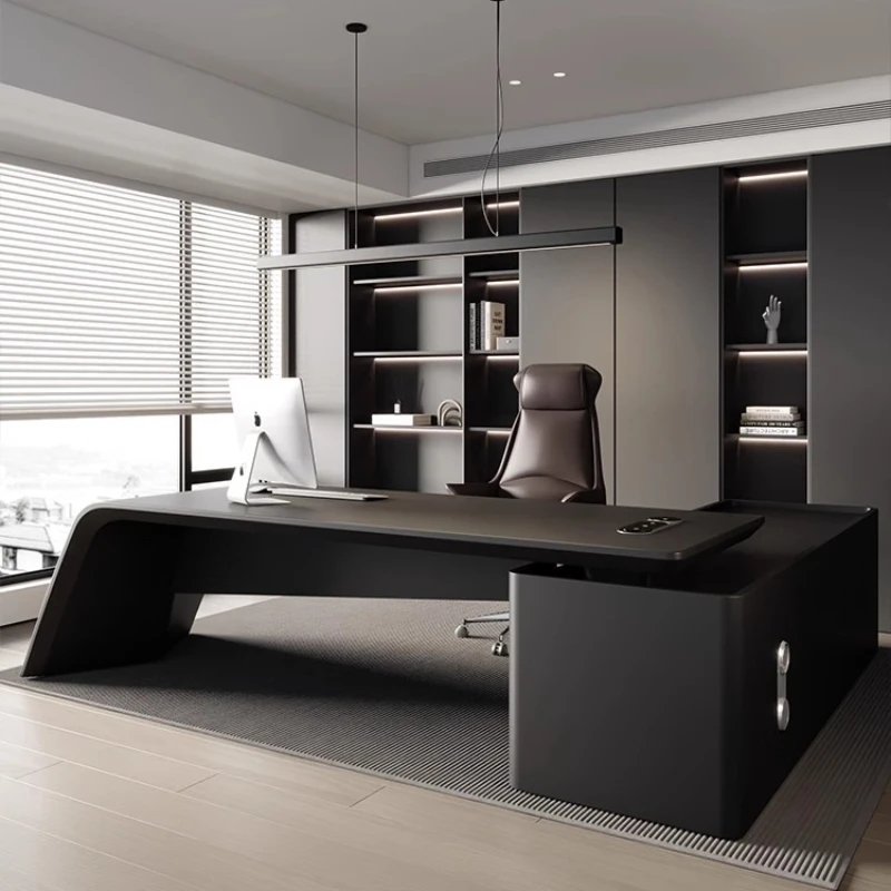 منظمات الأعمال السوداء مكتب مكتب فاخر منظم الكمبيوتر مكتب العمل غرفة نوم طويلة عرض أثاث تافولو العصري