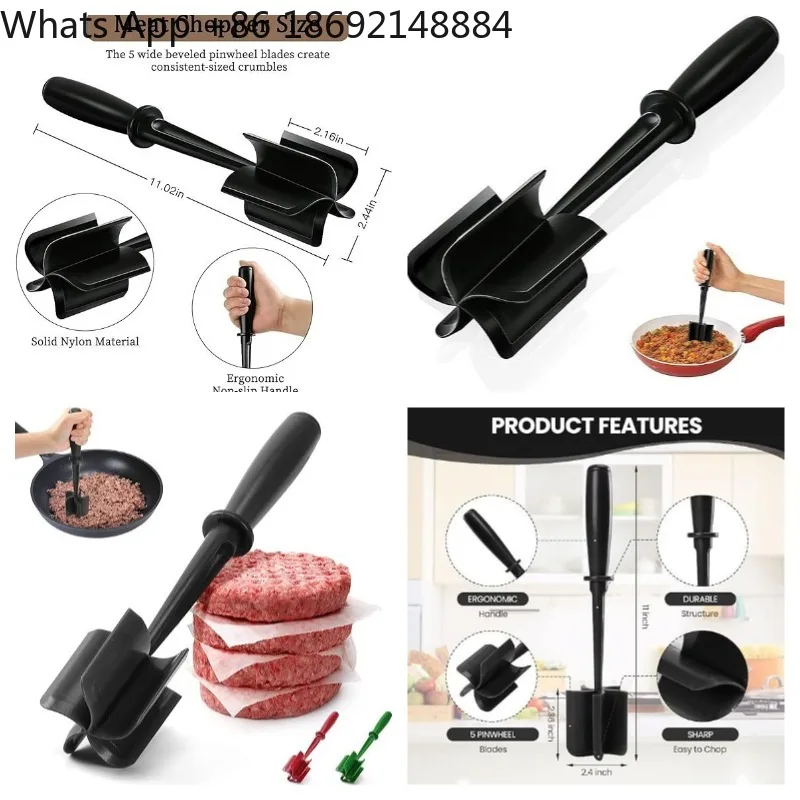 Handheld meat chopper, cooking scraper, minced meat chopper, mixing spatula