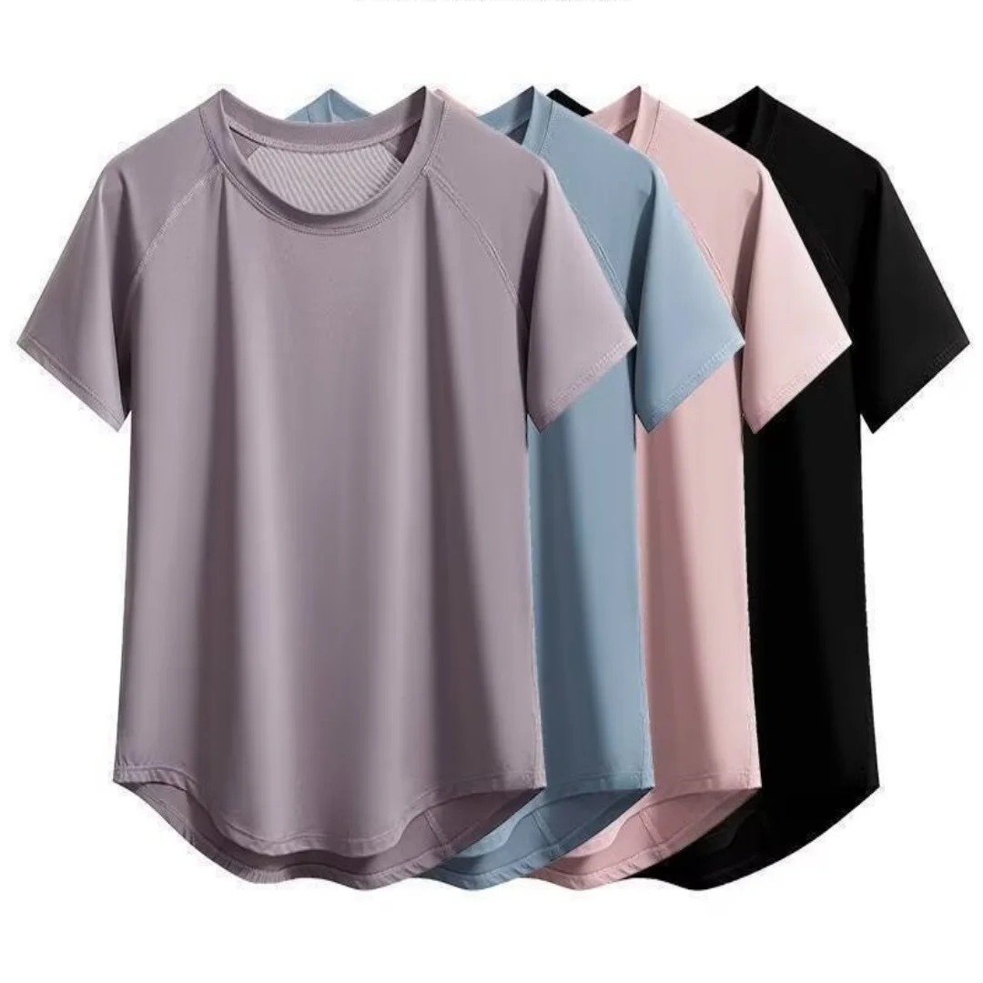 Summer fitness short sleeved t-shirt, women's new yoga training top, quick drying, breathable, loose sports morning running clot