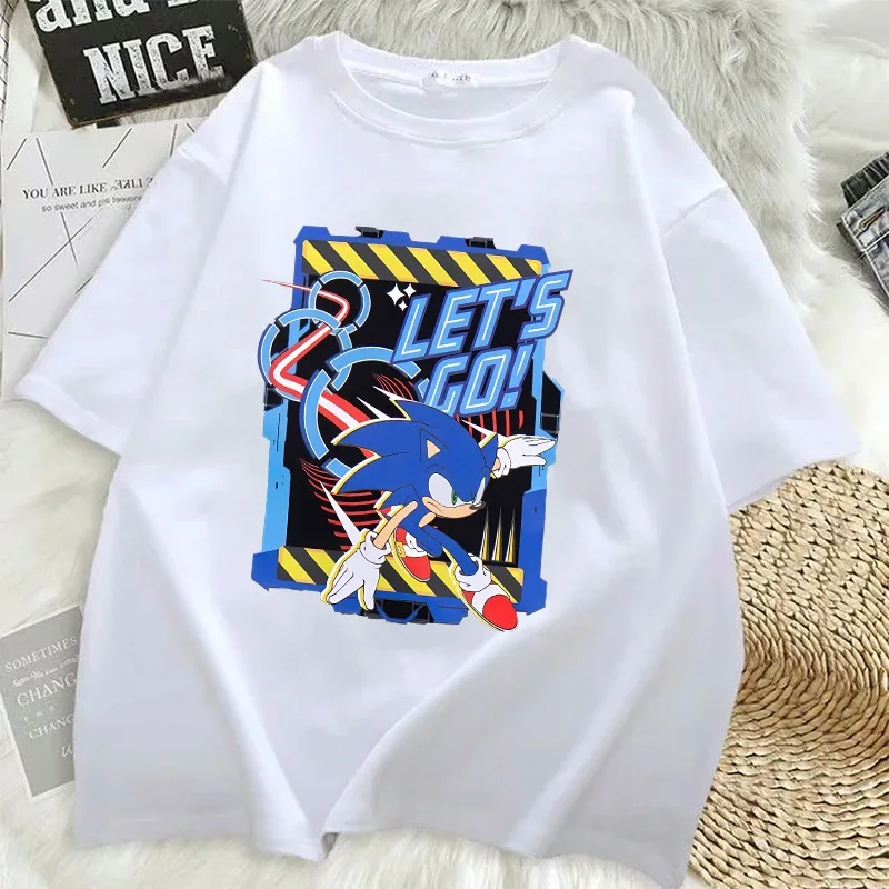 

Футболки Sonics для взрослых, летняя одежда для женщин и мужчин, с короткими рукавами и принтом в стиле аниме, модная футболка для активного отдыха, милые топы, подарки