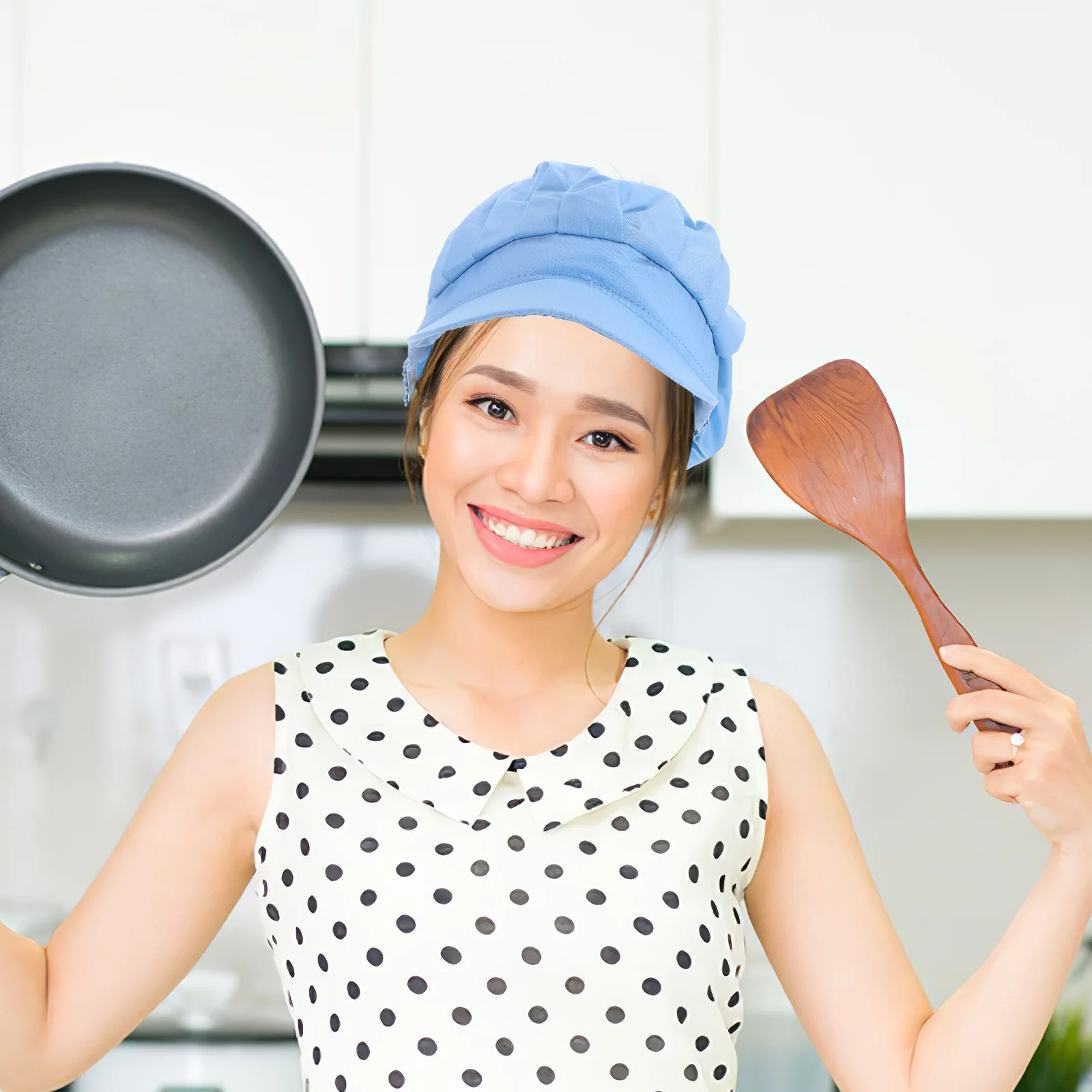 

2pcs Chef Hat Kitchen Working Hat For Men Women Polyester-Cotton Cap Dustproof Restaurant Catering Bake Cook Caps