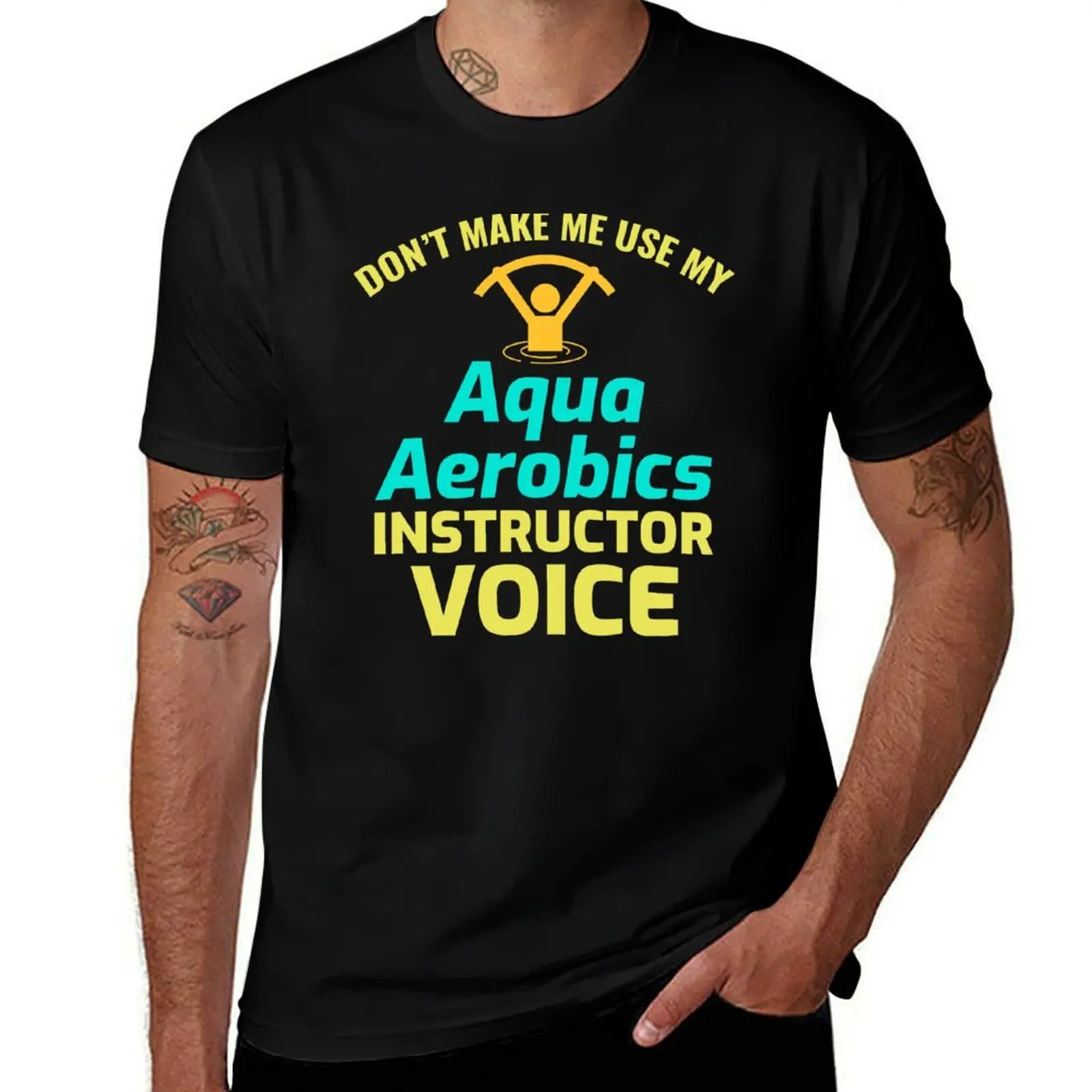 Water Aerobics Instructor Aquatic fitness Trainer T-Shirt Plus Size Summer Casual T-Shirt