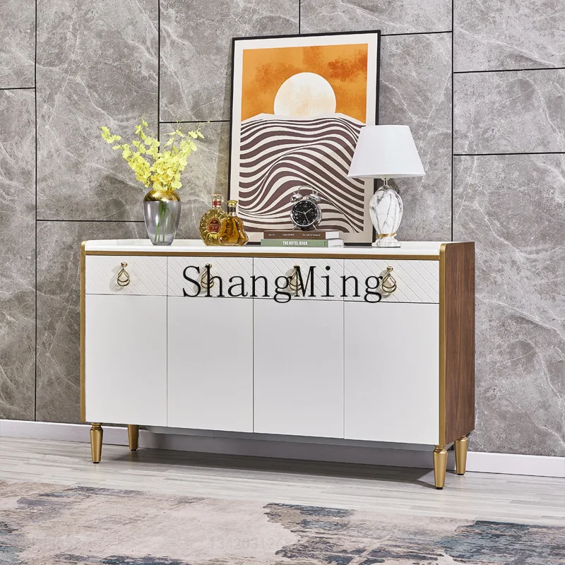 

CL light luxury solid wood dining side cabinet simple modern wine cabinet walnut white porch storage cabinet wholesale