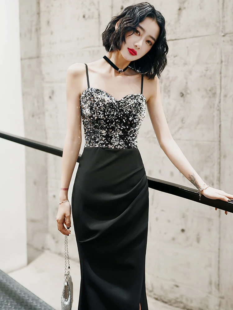 

Ele Fi Tail Evening Gown Women's New 2025 Year Conference Ball Simple Large Queen Chest Wrap Host Sexy Long Dr