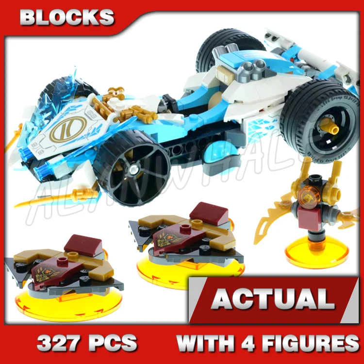 327pcs Shinobi Dragons Rising Zane's Dragon Power Spinjitzu Spinning Race Car 88081 Building Block Toys Compatible with Model