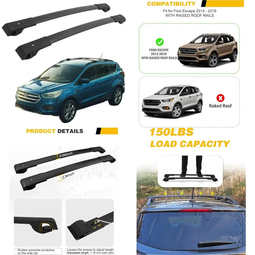 

Универсальные поперечины на крышу для Ford Escape Kuga 2013-2019 с боковыми направляющими и грузовым багажником