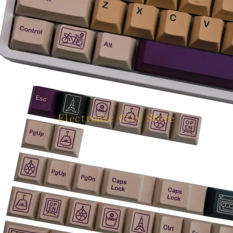 

143-Key Cherry Profile Keycap Florist Thick PBT Dye Subbed Keycaps For MX Switches Gaming Mechanical Keyboard for Key HU8D