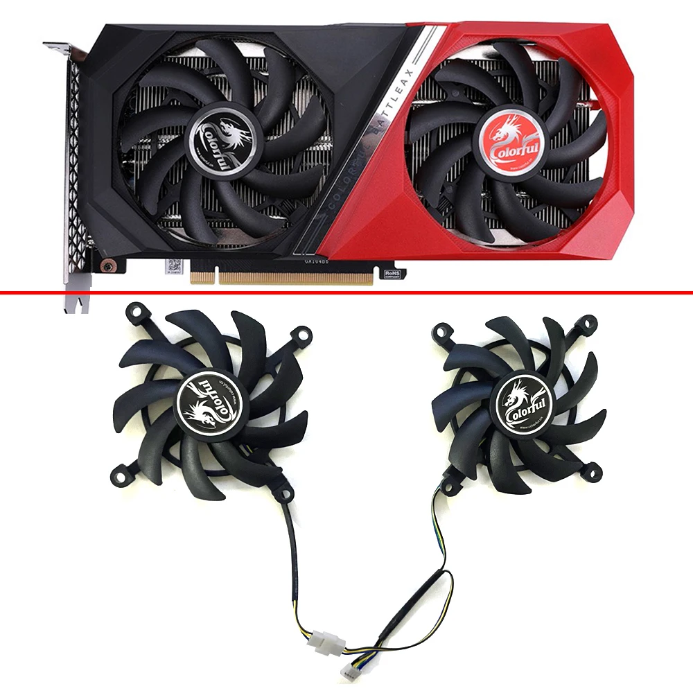 

NEW 2PCS 85MM Cooling Fan 4PIN For Colorful GeForce RTX 3060 Ti RTX3060 NB DUO 12G V2 L-V GeForce RTX 3050 DUO Video Card Fan