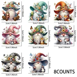 Gnomes and Animals Sublimation UV DTF Stickers, Waterproof Sticker Pack for Decorating Mugs, DIY Art Supplies，Home Decoration