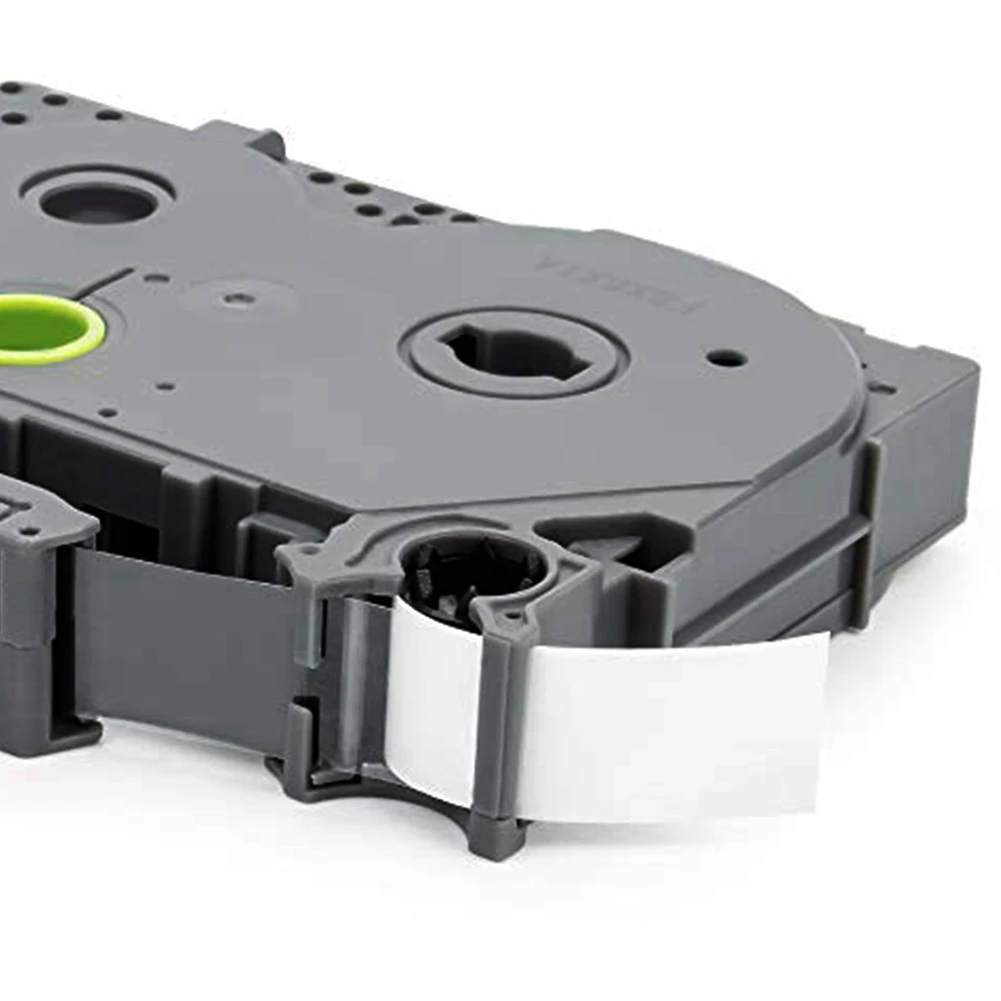 6 Pcs 12mm 0.47 White Tape Black Ribbon on White Background Printer Label Tape Compatible with Brother Ribbon Tz231