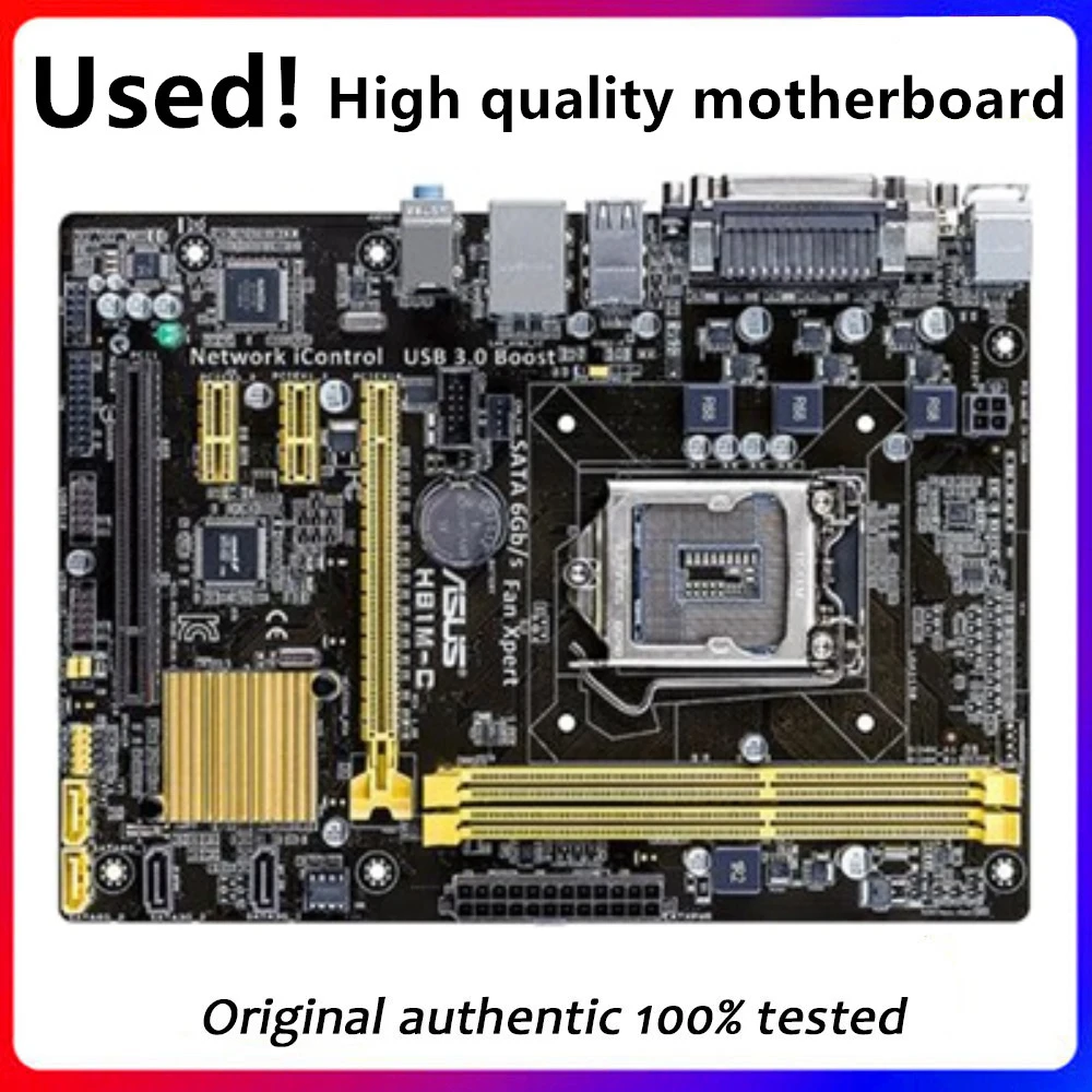 

Материнская плата для настольных ПК Asus H81M-C H81 LGA 1150 LGA1150 для Core i7 i5 i3 DDR3 SATA3 USB3.0, оригинальная б/у