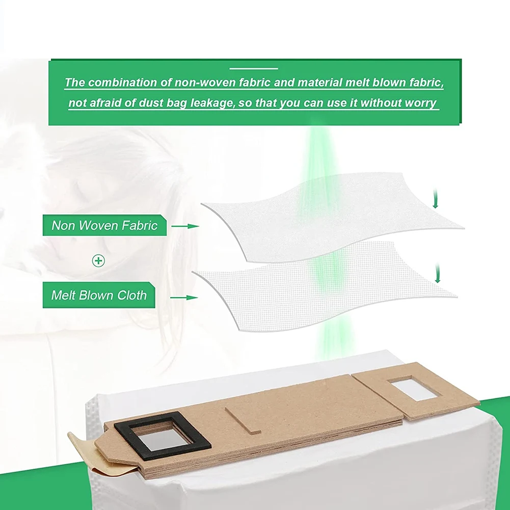 New Arrivals-12 Pack Vacuum Bags Replacement For Roborock S7 T7S T7S Plus Dust Bag Vacuum Cleaner Accessories Spare Parts