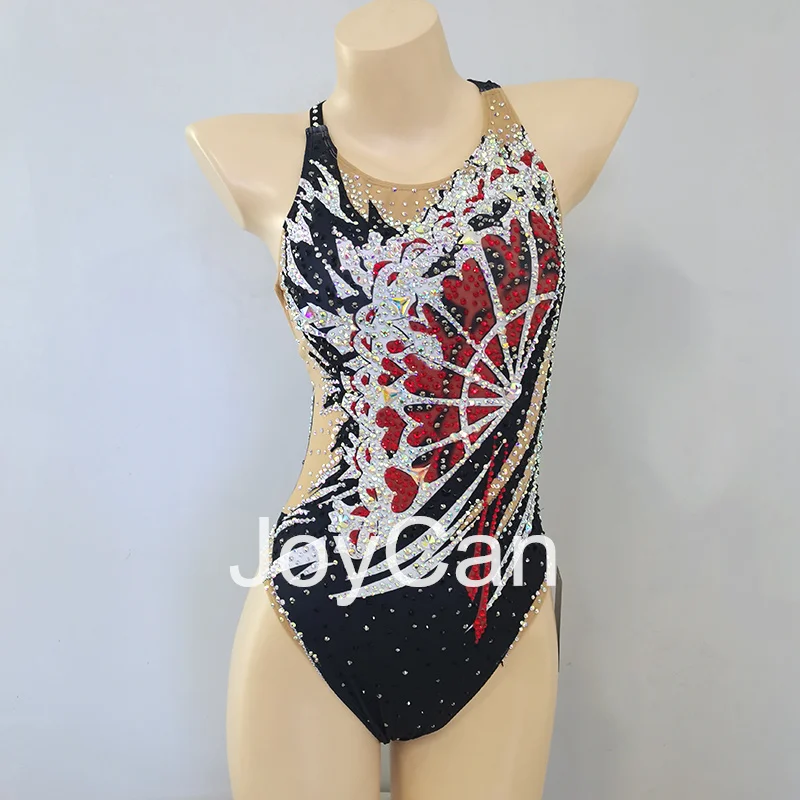 JoyCan Swimming suits Girls Women Black Synchronized Swimming Wear for Competitiion