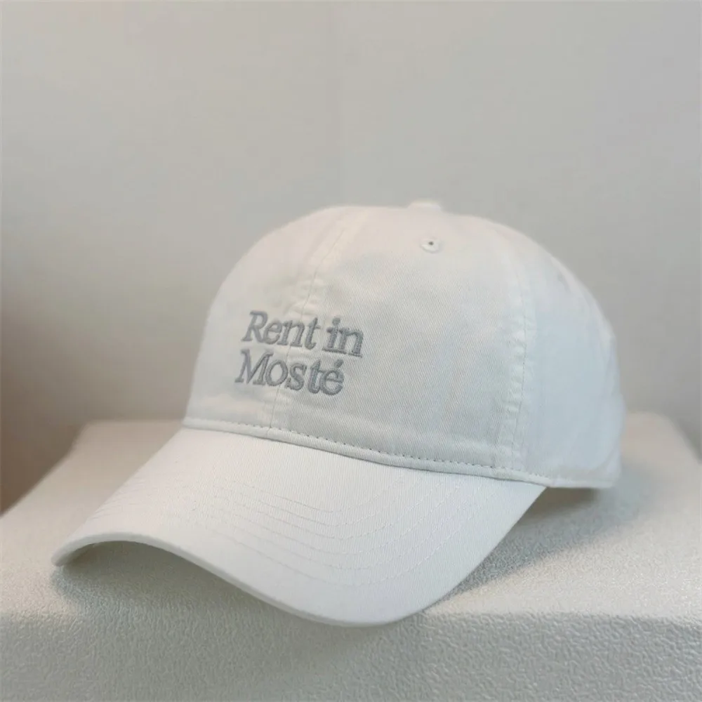 

Soft Top Construction Embroidered Baseball Cap Adjustable Metal Buckle Big Head Friendly Retro Lettered Duckbill Cap