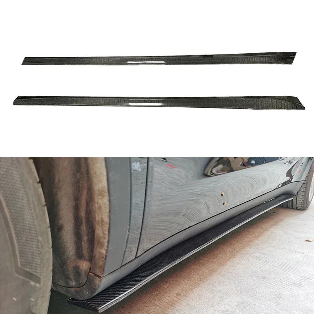 Carbon Fiber Side Skirts Body Kits for Tesla Model YCar Body Kits Side Door Bumper Skirts Extension Lip