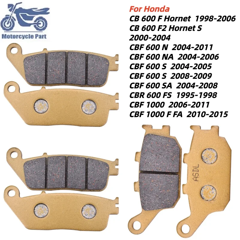 Front Rear Brake Pads Set For Honda CB600 CB 600 F F2 Hornet CBF600 CBF 600 N NA S SA CBR600 FS CBF1000 CBF 1000 F FA 1998-2015