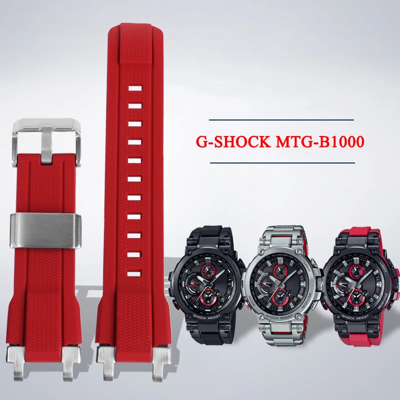 

Rubber Watch Strap For Casio G-SHOCK MTG-B1000 G1000 MTGB1000 Fashion Durable Silicone Watchband Concave Port Men Metal Bracelet