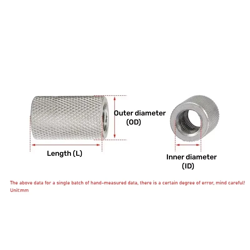 Round Knurled Coupling Nut M2 M2.5 M3 M4 M5 M6 M8 M10~M16 Extended Cylindrical Flat Head Knurled Hand Screw Nut Length 4mm~40mm