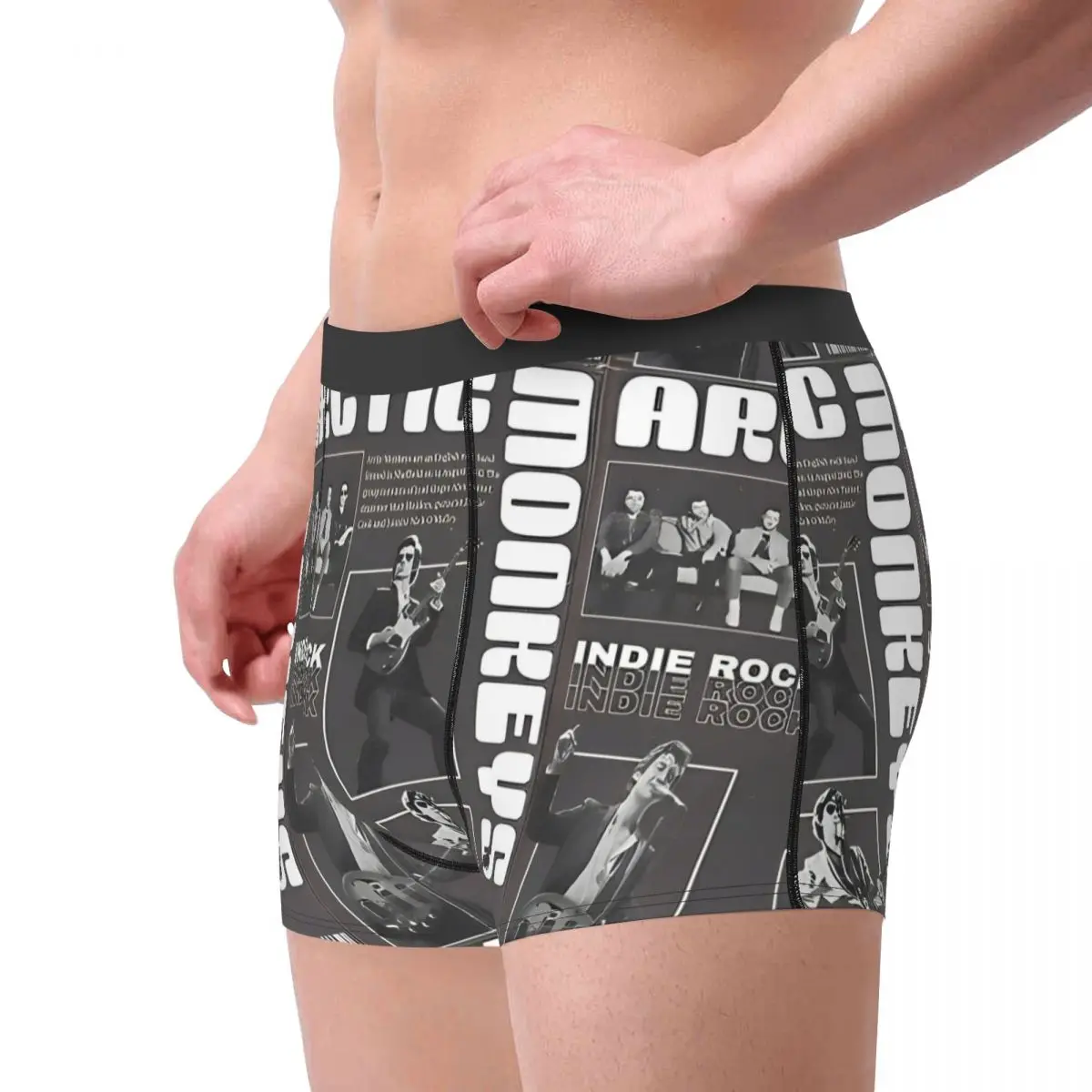 Men's Boxer Shorts Panties Arctic Monkeys Print Polyester Underwear Male Novelty Plus Size Underpants