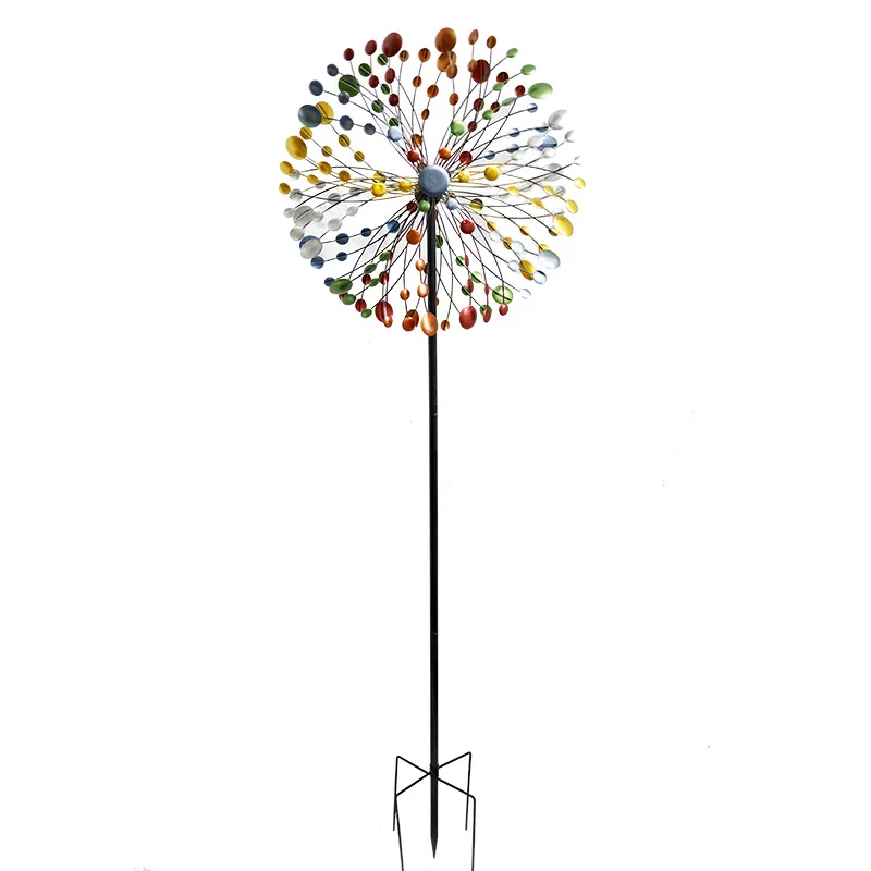 

Solar-Powered Wind Spinner Garden Lawn Balcony Colorful Decorative Stakes Wind Spinners Patio Iron Windmill Outdoor Decoration