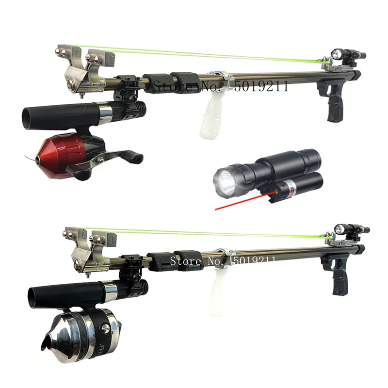 

Outdoor Powerful Stainless Steel Telescopic Fast Shooting Slingshot Upgrade Bow Head Laser Scope Hunting Fishing Bow Catapult