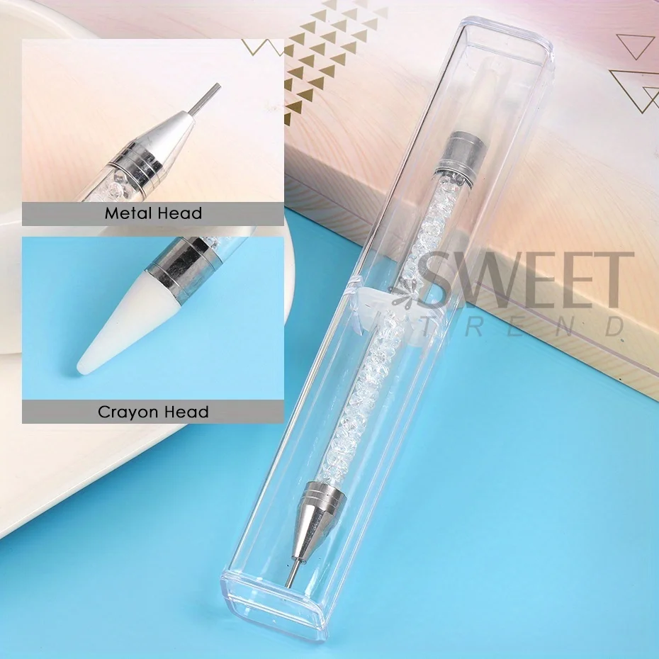 Stylo sélecteur de strass à double extrémité avec pince à épiler, perceuse à pointe, crayon de cire, cueillette, outils de bijouterie, Kit de décoration