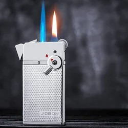 New Jobon Double Flame Deformation Wheel Lighter Metal Inflatable Windproof Lighter Smoking Cigar Men's Exquisite Gift