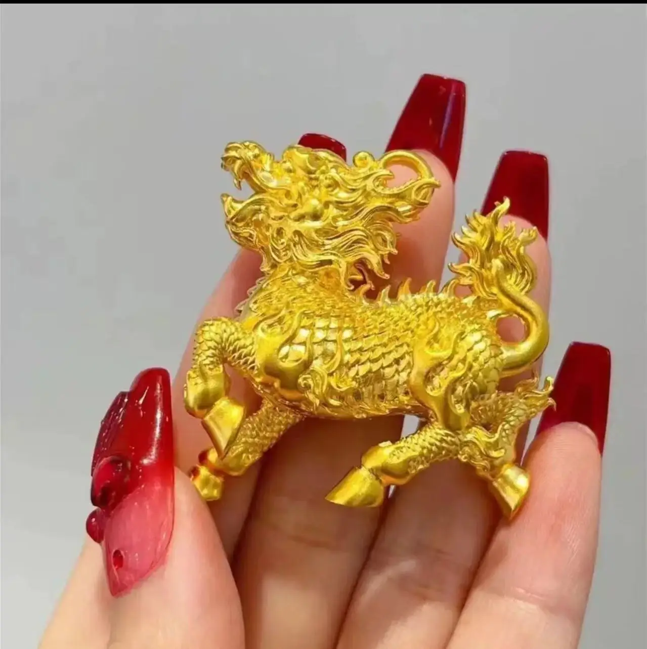 Ten thousand people rob [24 gold] genuine pure sand gold Kirin pendant men and women's money transfer solid fire Kirin pendant