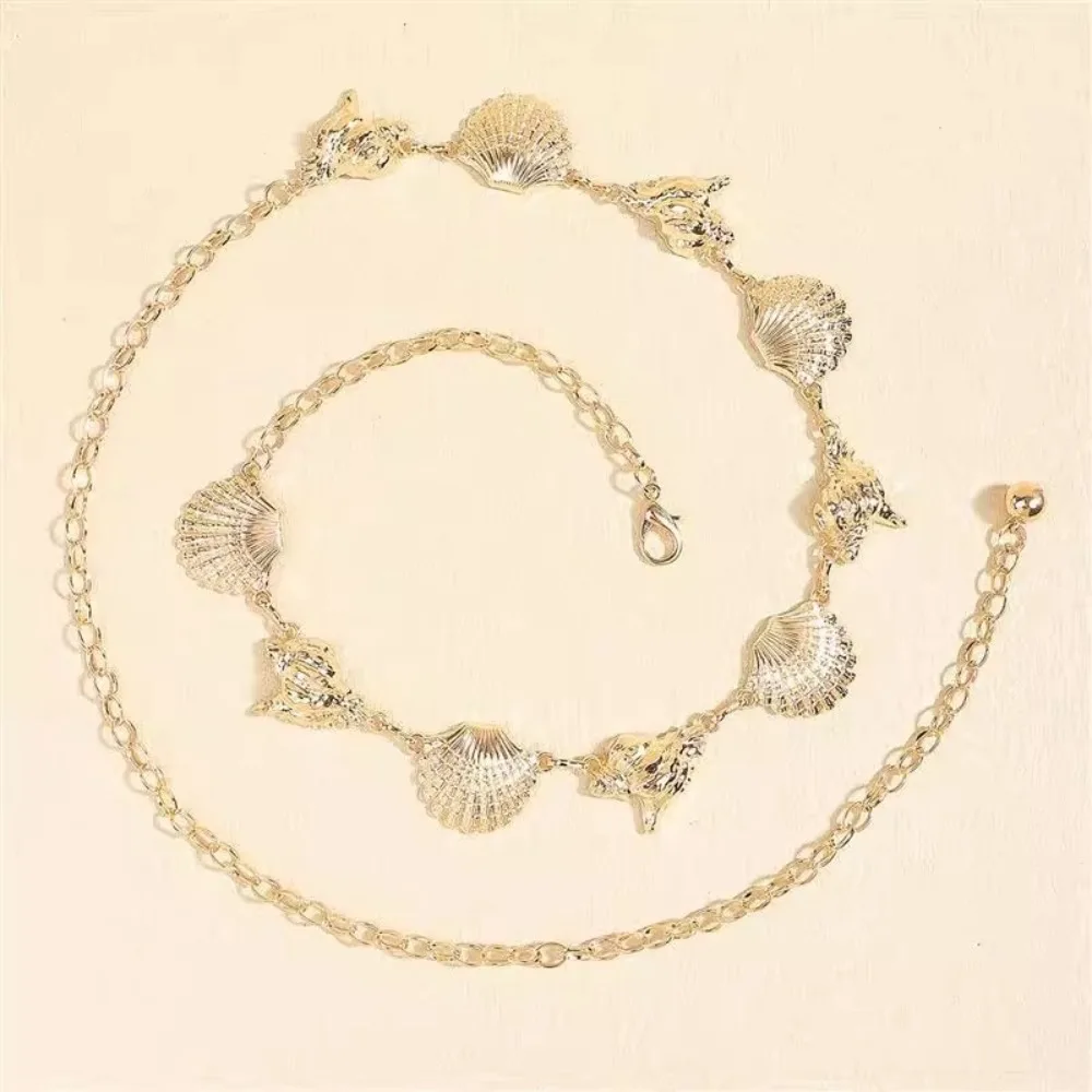 Fashion Snail Bohemian Waist Chains Belly Chain Jewelry Dress Belt Chains Metal Waistband Shell Body Chain Girl
