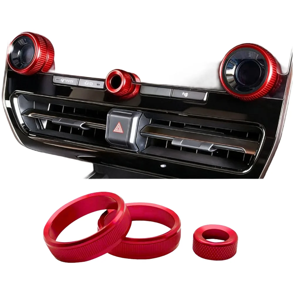 Air Vent Decoration AC Knob Ring Hassle-free Application Seamless Integration Design Comprehensive Coverage Set