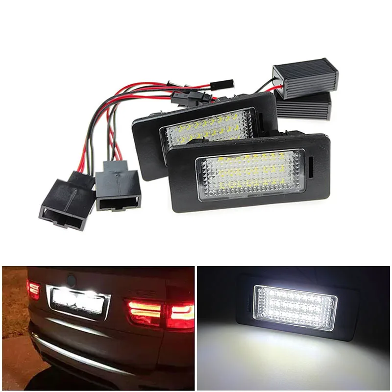 2X светодиодные лампы освещения номерного знака автомобиля для Audi A1 A4 B8 A5 S5 A6 S6 A7 5D Q5 RS5 TT TTRS 2D для VW Passat B6 авто декоративный аксессуар
