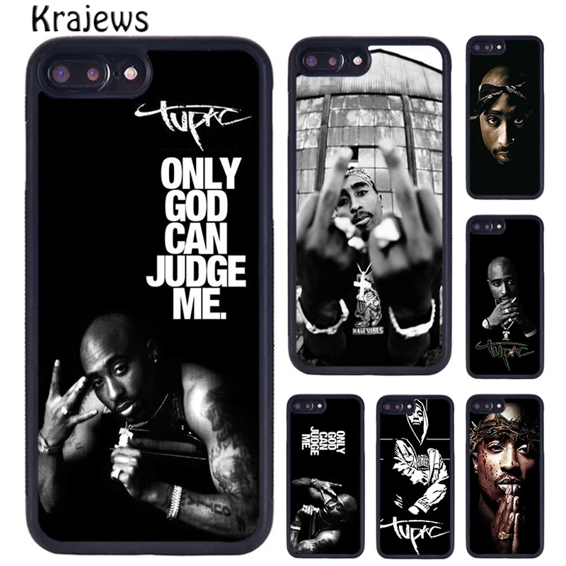 Krajews Hiphop Rap Singer 2Pac  Tupac Shakur Phone Case For iPhone 16 15 14 plus X XR XS 11 12 13 pro max coque