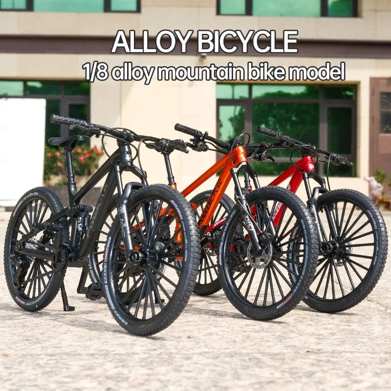 1:8 Scale Mini Bicycle Ornament Model Realistic Replica With Shock Absorbers And Brake Structure Desktop Decor For Cycling Fans