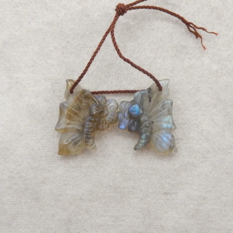 

Натуральный лабрадорит, бабочка, серьги ручной работы, ювелирные изделия ручной работы, бусины из драгоценных камней 19x16x5 мм, 3,5 г