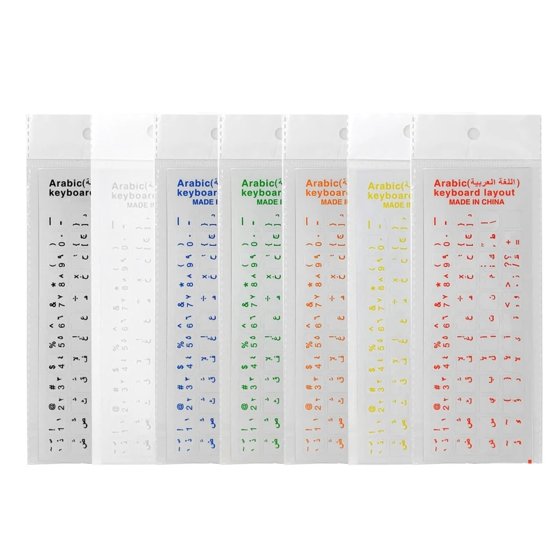 Clear Stickers 7 Colors Only Arabic Language Transparent Keyboard Cover Letter With Laptop Notebook Skins Accessories