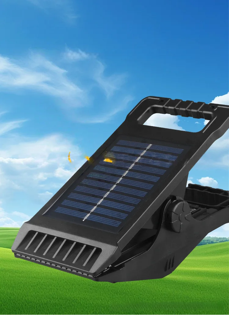 

3-режимный светодиодный светильник с зажимом, датчик солнечного света, уличный водонепроницаемый зажим для забора, сада, кемпинга, портативный светильник