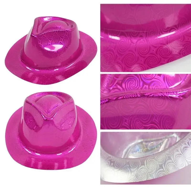 

652F Light Up Denims Hat Birthday Party Hat Comfortable Glitters Denims Hat