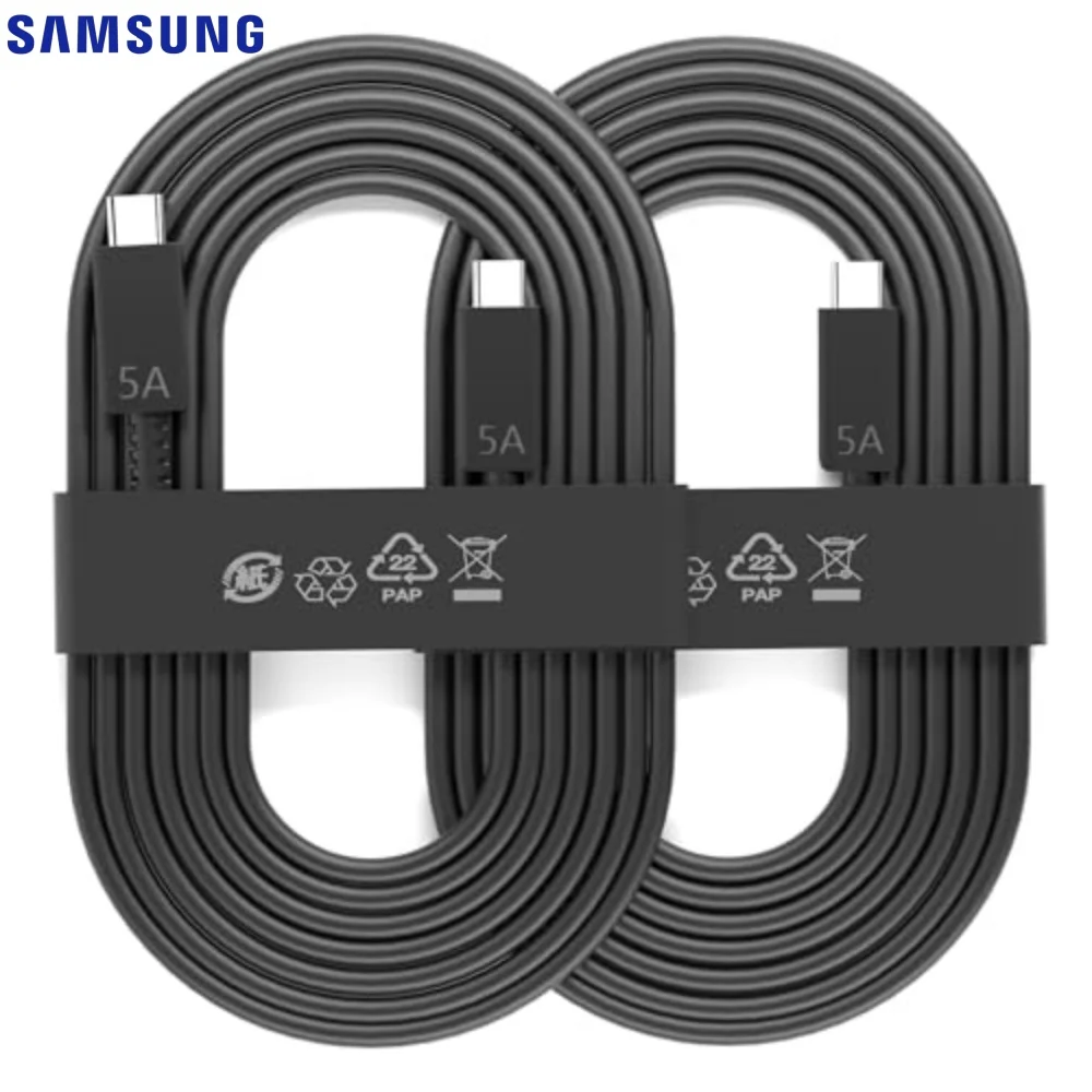 For Samsung 3-Pack 6FT 5A PD Fast Charging Cord USB C to C Data Sync Cable For Galaxy S26 S25 S24 Ultra ZFold 8 7 Flip8 and More