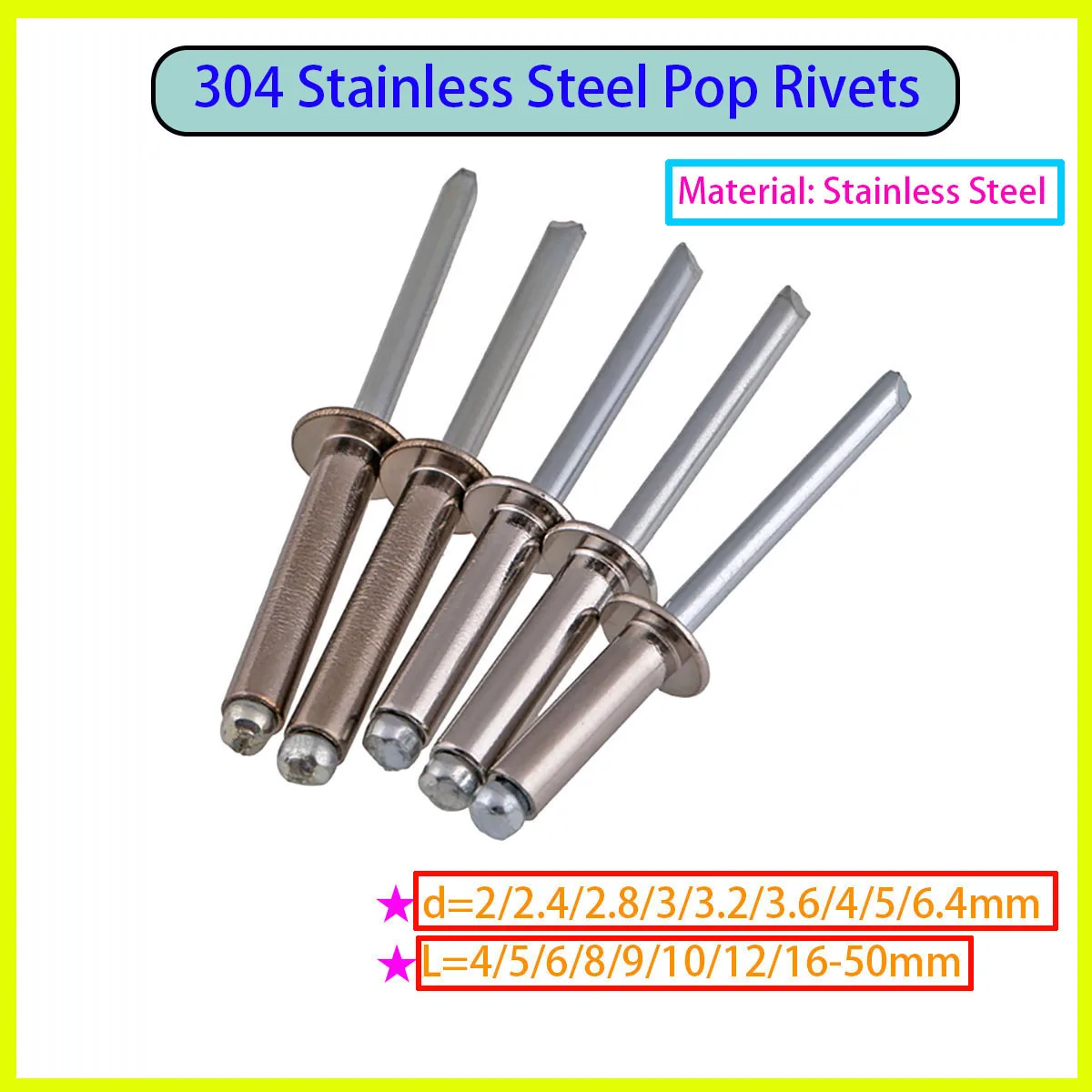 

304 Stainless Steel Round Head Pop Open Hollow Blind Rivet