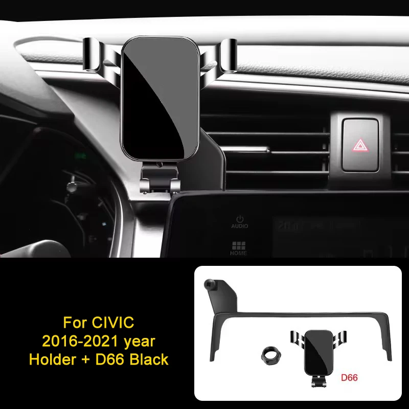 Car Phone Holder For Honda Civic 2016 2017 2018-2021 10th Gen Screen Fixed Bracket Base Charger Mount