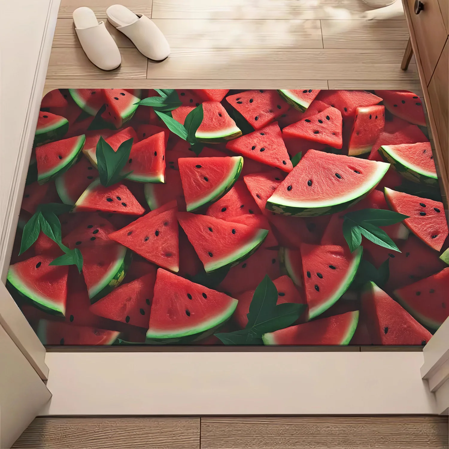 Funny Watermelon Doormat Summer Fruit Printed Floor Mat Non Slip Kitchen Rug Soft Carpet Welcome Mats for Front Door Decor
