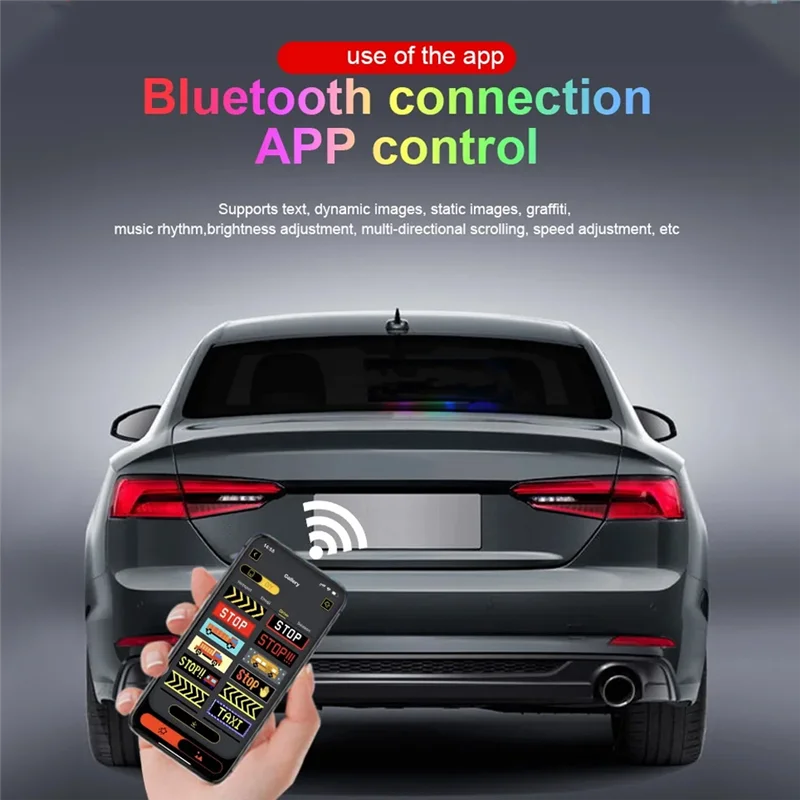 

Classy-USB LED Matrix Flexible Panel Car Sign Scrolling Display 5V LED Signs RGB Pattern Scroll Text Bluetooth APP Control