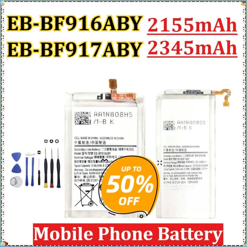 

EB-BF916ABY EB-BF917ABY 2155mAh/2345mAh for Samsung Galaxy Z Fold2 Fold 2 5G SM-F916 Mobile Phone Battery Replacement +Tools