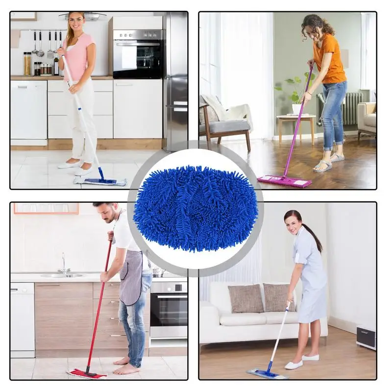 Mop Pads Refills Household Replacement Mop Pads Microfiber Mop Head Replacement Washable Mop Pad For Floor Mopping Cleaning