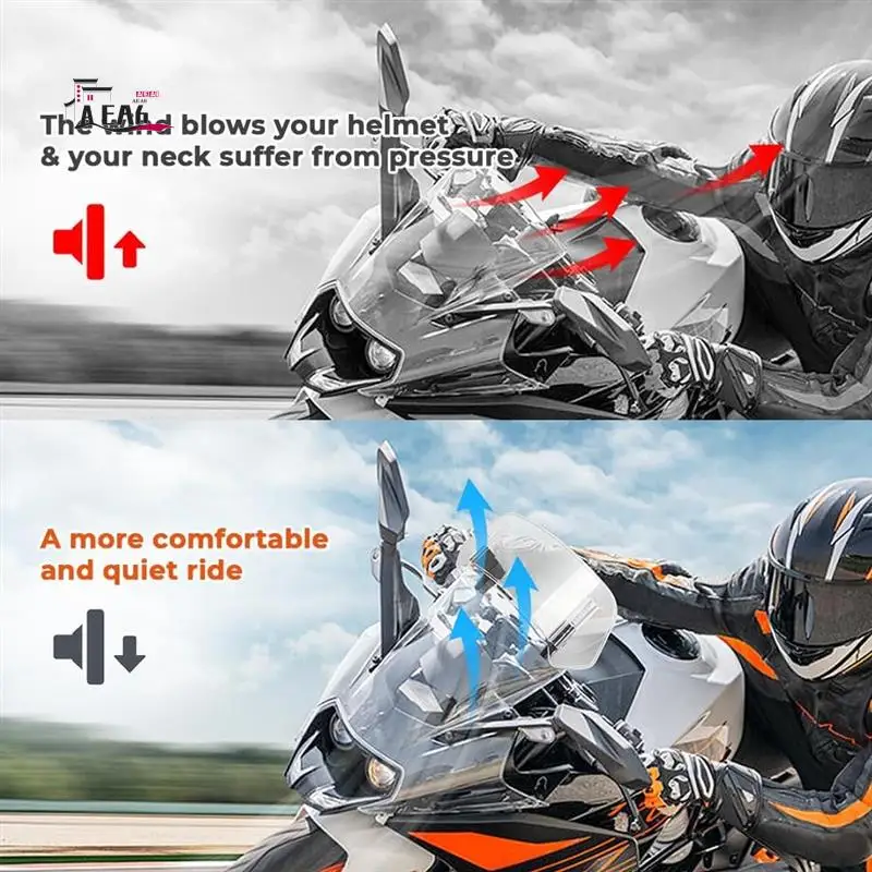 

AEA6-Universal Motorcycle Adjustable Windshield Extension - Fits For Honda Suzuki Kawasaki Yamaha BMW Ducati Aprilia (Clear) Par