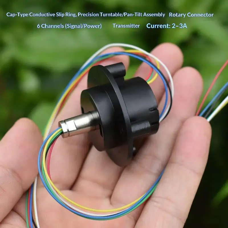 2A 6 Channel Hat Type Micro Slip Ring Low Noise Rotary Joint for RC Robots PTZ Gimbal DIY Projects