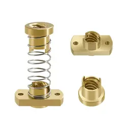 1pc Flange Brass Nut T8 Lead Screw Brass Nut Pitch 2mm Lead 2/4/8mm Trapezoidal Lead Screw Spring Nut for CNC 3D Printer Parts